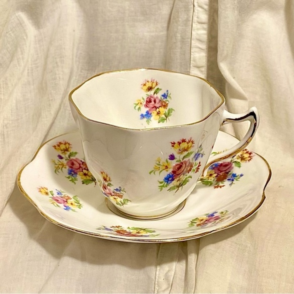 Vintage Rosina English Bone China Tea Cup and Saucer